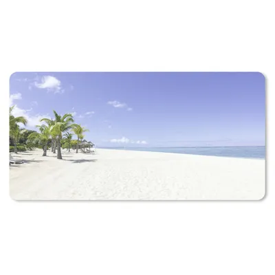 Produktbild von MuchoWow® Schreibtischunterlage Strand - Sand - Palme 80x40 cm - XXL Mauspad - Gaming Mauspad