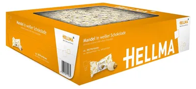 Zdjęcie produktu dla Hellma migdał w białej czekoladzie 864g