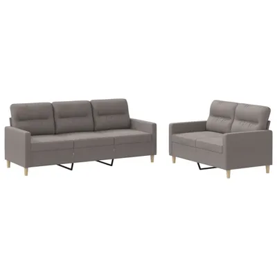 Produktbild von vidaXL 2-tlg. Sofagarnitur mit Kissen Taupe Stoff
