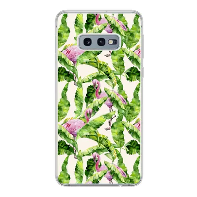 Produktbild von MuchoWow® Handyhülle Schutzhülle Hülle für Samsung Galaxy S10e Flamingo - Blätter - Muster Silikon Softcase Handy Hülle - Handy