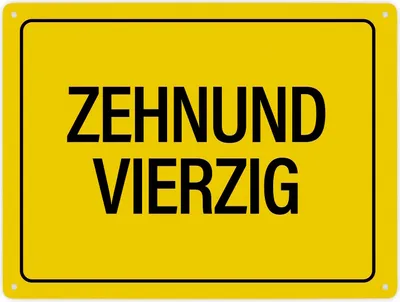 Produktbild von Zehnundvierzig Metallschild XXL Schild Blechschild Aluminiumschild