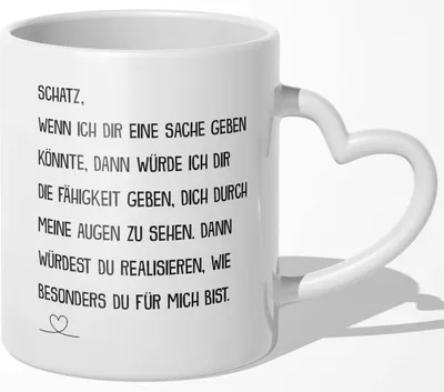 Produktbild von 22Feels Jahrestag Geschenk Hochzeitstag Ehemann Ehefrau Freund Ehemann Valentinstag Sie Ihn Geburtstag Weihnachten Kaffeetasse Paar Liebe Beziehung Ehe (Herzhenkel Weiss)