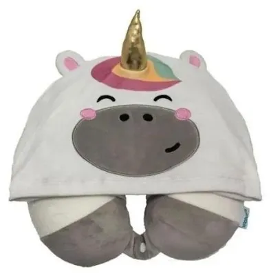 Immagine prodotto di Cuscino da viaggio con cappuccio Unicorno Hoodeazzz - Puckator