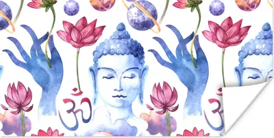 Produktbild von MuchoWow® Poster Buddha - Kopf - Muster 120x60 cm - Bild