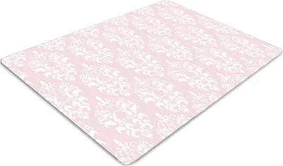Produktbild von Stuhlunterlage Bürostuhlunterlage 120 cm x 90 cm Bodenmatte Bürostuhlunterlage - Rosa Damast