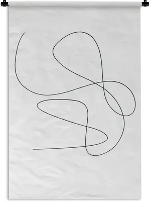 Produktbild von MuchoWow® Wandteppich Wandbehang Linienkunst - Minimalismus - Abstrakt 90x135 cm Tapisserie Dekoration Wandtuch - Baumwolle - Wandskulptur
