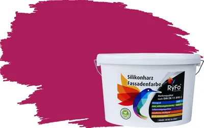 Produktbild von RyFo Colors Silikonharz Fassadenfarbe Lotuseffekt Trend Bougainvillearot 10l - bunte Fassadenfarbe, weitere Rot Farbtöne und Größen erhältlich, Deckkraft Klasse 1