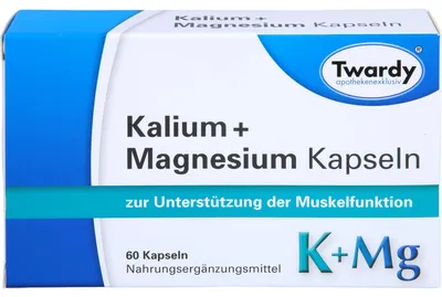 Produktbild von Twardy Kalium + Magnesium Kapseln zur Unterstützung der Muskelfunktion, 60 St. Kapseln