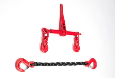 Produktbild von Zurrkette 10mm Ø GK8 zweiteilig mit externem Ratschenlastspanner 2m schwarz lackiert