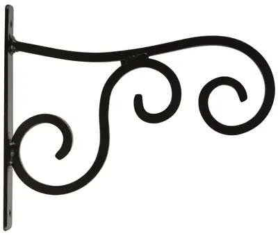 Produktbild von Stilvolle Wandhalterung im Landhausstil aus Eisen in schwarz für Hängekörbe