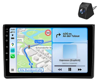 Obrázok produktu pre 9-palcové autorádio s CarPlay pre Audi A4 8E, 8H, B6, B7 (2000–2009) s GPS navigáciou, 4G, Bluetooth, SWC, USB, 6+128 GB, 8-jadrovým procesorom, kamerou a DAB+; kompatibilné s Android Auto