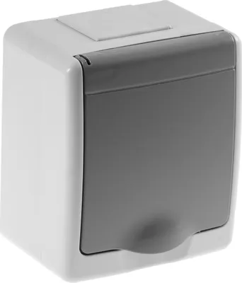 Produktbild von Aufputzsteckdose Grau IP44 16A/250V Schuko Aufputz Feuchtraum Steckdose Grau
