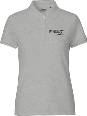 Produktbild von Huuraa Damen Polo Shirt San Marino my love L Sport Grey Bio Baumwolle Fairtrade Poloshirt Geschenkidee