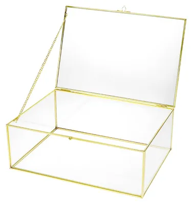 Image de Boîte de rangement vintage pour bijoux, avec couvercle en or