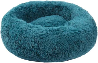 Image de Lit moelleux pour animal de compagnie, rond, 80 cm, bleu
