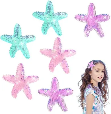 Productafbeelding van Famanu Haaraccessoires, 6 stuks - Glanzende haarclips en krokodilleklemmen in zeekleuren