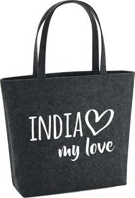 Produktbild von Huuraa Filzshopper India my love 22 Liter Charcoal Melange Filztasche Geschenkidee