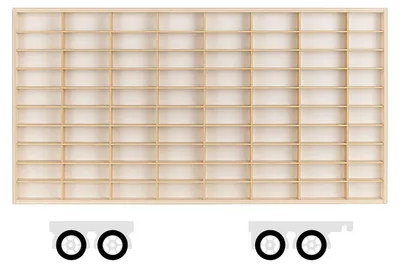 Image de Bande-annonce ArtTwist pour vitrine de modèles réduits de voitures | Rangement Hot Wheels à 80 compartiments | Vitrine de collection suspendue 78,5 cm x 40 cm x 4 cm | Casier en bois pour décoration murale et rangement (006)