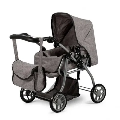Produktbild von Mamamemo – Kombi-Puppenwagen mit Wickeltasche – Grau