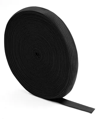 Gummiband schwarz, 10 m x 1 cm, elastisches Nähband aus Polyester