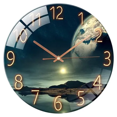 Produktbild von Glas Wanduhr 30 cm - Stille Uhr für Wohnzimmer und Büro