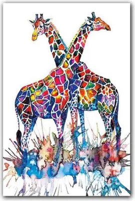 Produktbild von TPFLiving Kunstdruck LW-802 (OHNE RAHMEN) Poster - Leinwand - Wandbild - Hochauflösender Giclée-Druck, langlebig und hochwertig - Grafitti Art - Bunte Tiermotive - Größe: 110x160cm