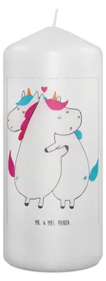 Produktbild von Mr. & Mrs. Panda Kerze Einhorn Mitteilung 19 x 8 cm - Weiß - Geschenk, Valentinstag, Spruch, Einhörner, Erinnerungskerze, Liebe, Unicorn, Blockkerze, Wachskerze