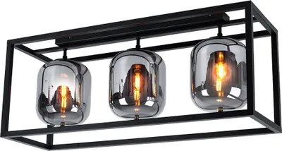 Produktbild von LED Deckenleuchte, schwarz, Glas rauch, L 77 cm