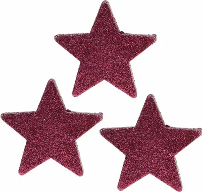 Produktbild von Streudeko Glitterstern Pink Ø6,5cm Weihnachtsdeko Tischdeko 36er Set, 36 Stück