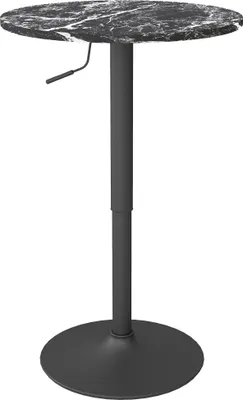 Produktbild von Bartisch für 2 Personen, höhenverstellbar, Marmoroptik, 60 x 60 x 68-93,5 cm, Schwarz