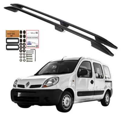 Obrázok produktu pre Strešné lyžiny RENAULT KANGOO 1999-2008 Čierne hliníkové pevné a odolné