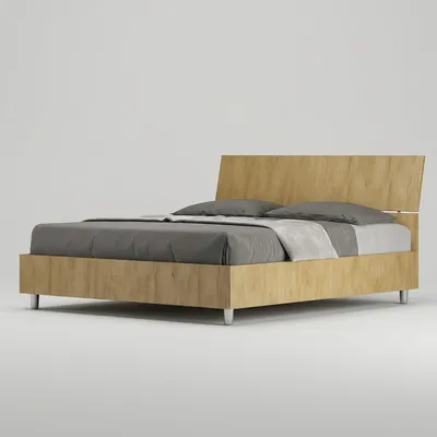 Produktbild von Doppelbett 160x190cm ohne Lattenrost mit geneigtem Kopfteil Demas - Natur