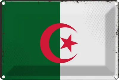 Produktbild von vianmo Blechschild 12x18 cm Algeriens Algeria Flagge Fahne Wappen