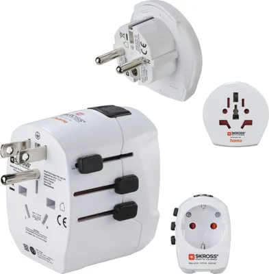 Immagine prodotto di Hama Weltreiseadapter Set World Travel Pro Light USB, 3-polig, 2x USB (00223474)