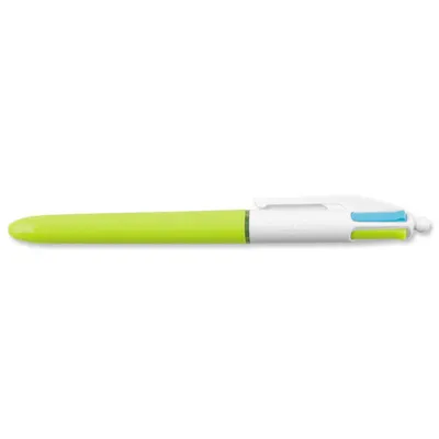 Image de BIC 4 Colours Vert, Rose, Violet, Turquoise Stylo à bille rétractable clip-on Medium 12 pcs