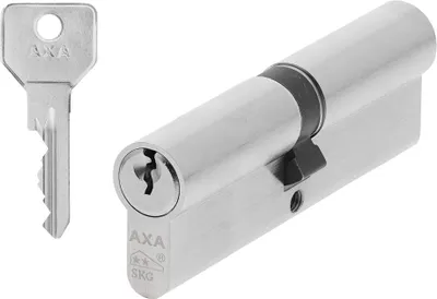 Produktbild von AXA Knaufzylinderschloss – 50/50 mm – Sicherheitszylinder, vernickelt – inkl. 3 Schlüssel