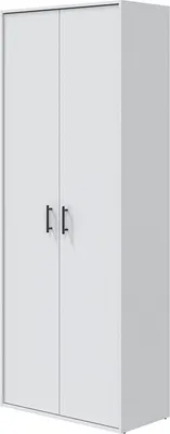 Image de Mileto - Armoire Multi-usages 2 Portes, 80x206h cm Blanc, 3 Étagères