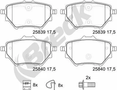 Produktbild von BRECK Bremsbeläge Satz Hinten Bremsklötze für OPEL Corsa F 25839 00 704 00
