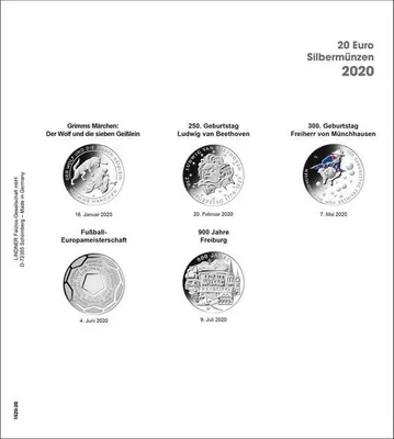 Produktbild von Lindner 1520-20 Vordruckblatt karat 20 Euro-Silbermünzen Bundesrepublik Deutschland 2020