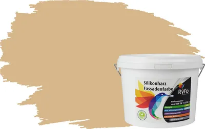 Produktbild von RyFo Colors Silikonharz Fassadenfarbe Lotuseffekt Trend Curcuma 3l - bunte Fassadenfarbe, weitere Braun Farbtöne und Größen erhältlich, Deckkraft Klasse 1