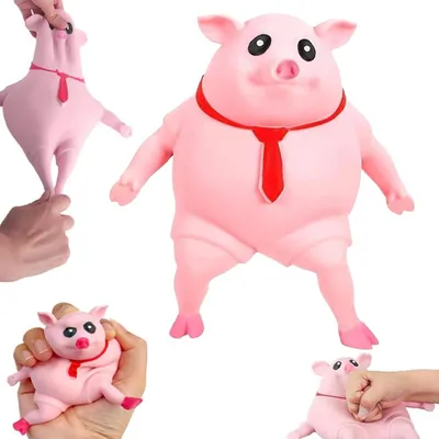 Productafbeelding van Varkens knijpspeelgoed - Anti-stress varkentje - Creatieve decompressie Piggy - Stress-speelgoed - Zw/in