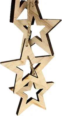 Produktbild von Dekoration Holzhänger Sterne für Weihnachtsbaum und Fenster