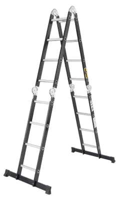Immagine prodotto di Drabest | Scala a pioli - 4 pioli - Portata massima: 125 kg - Altezza di lavoro: 534 cm - Pieghevole