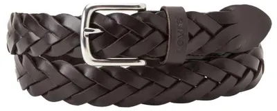 Immagine prodotto di Cintura in pelle intrecciata da uomo, marca Levi's, color marrone scuro, taglia 70