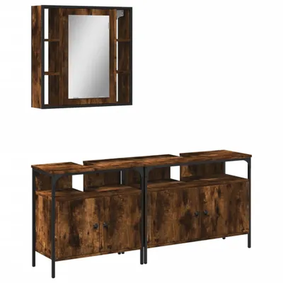 Produktbild von 3-tlg. Badmöbel-Set Räuchereiche Holzwerkstoff