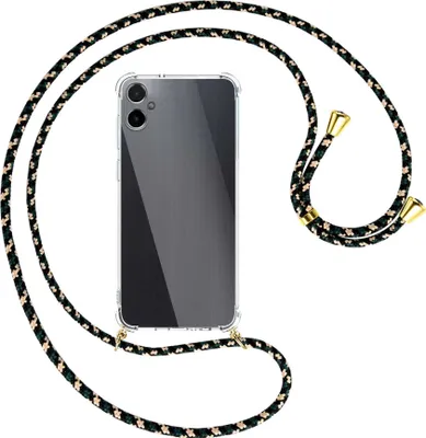 Produktbild von Handykette Backcover-Schutzhülle mit Band (Metall goldfarben) für Samsung Galaxy A05 (SM-A055) - camouflage