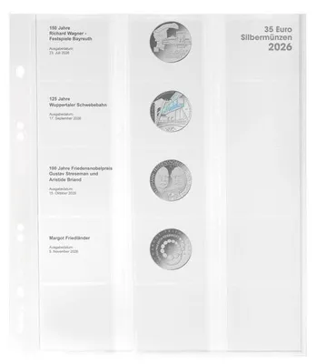 Produktbild von Lindner MU35E26 Multi collect Vordruckblatt für 35 Euro-Silbermünzen Bundesrepublik Deutschland 2026 schwarz
