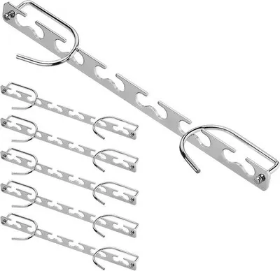 Produktbild von 6-teilig Metallischer Kleiderhänger - Mehrfach Kleiderhaken - 6-in-1 Kleiderhänger - Auch für Rock- oder Hosehaken - Schrank Organizer