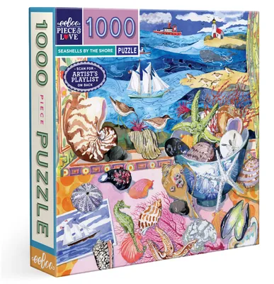 Image de Puzzle Eeboo de 1000 pièces, thème : coquillages sur la côte – Puzzle pour adultes, 1000 pièces