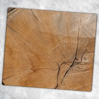 Produktbild von Glas-Herdabdeckplatten Glaskeramikkochfeld-Abdeckung Spritzschutz Glas 60 cm x 52 cm - Holz Stamm
